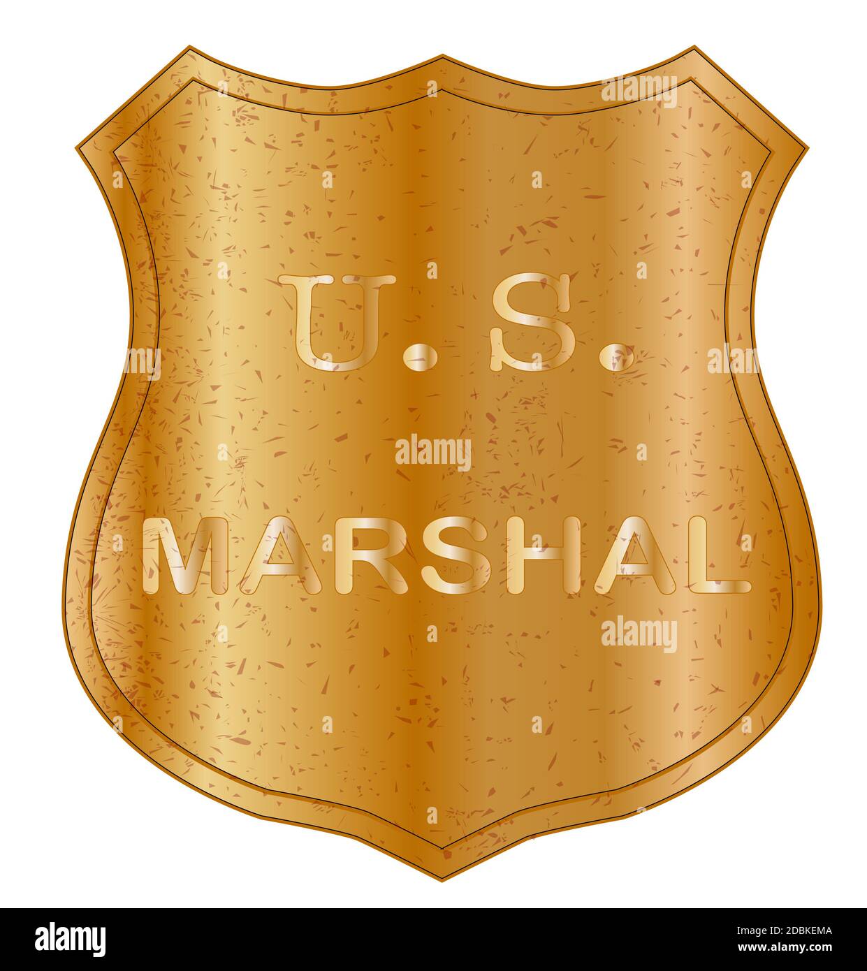 A United States Marshal shield badge isolated on white. Stock Photo