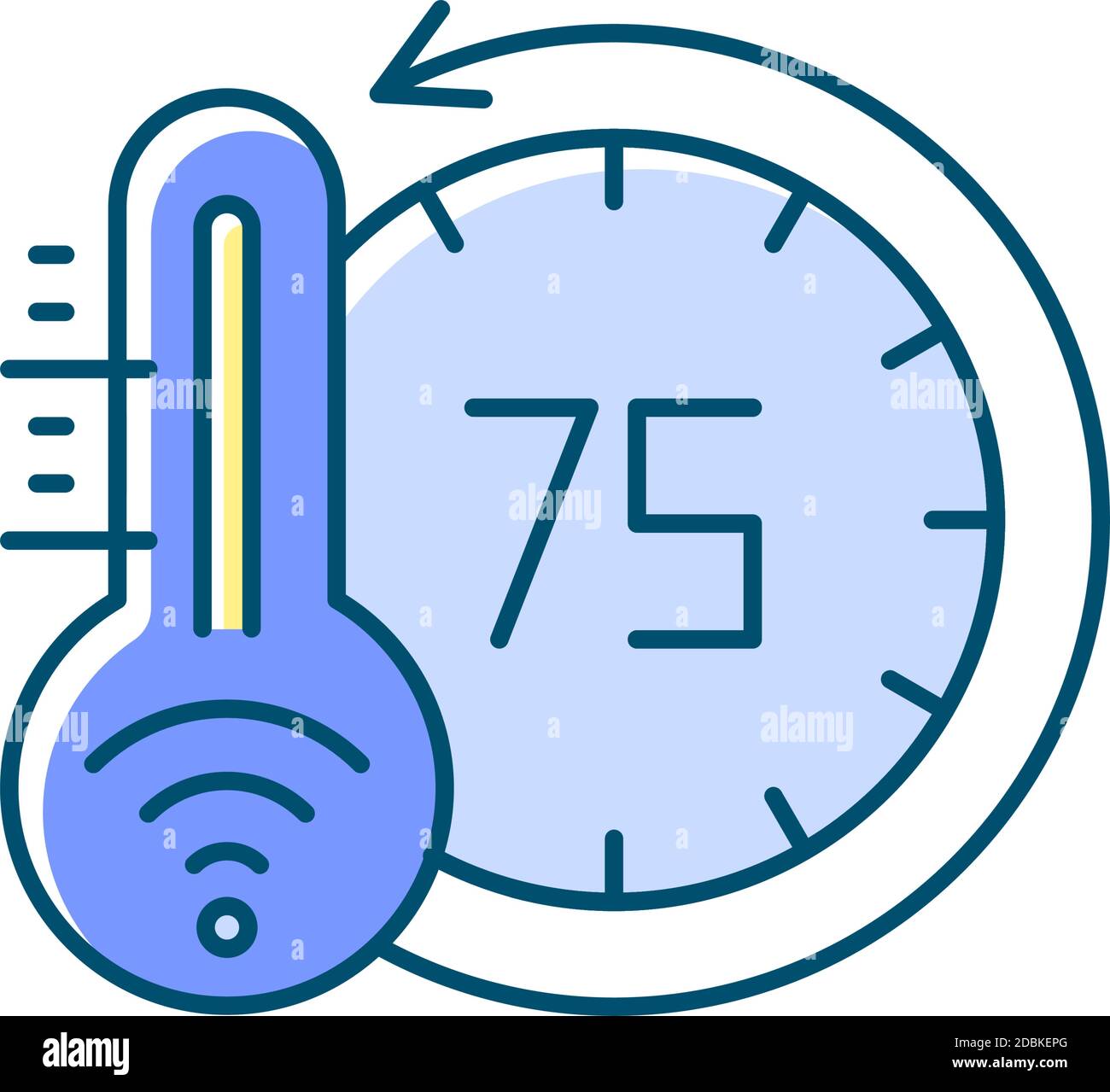 Thermostat RGB color icon Stock Vector