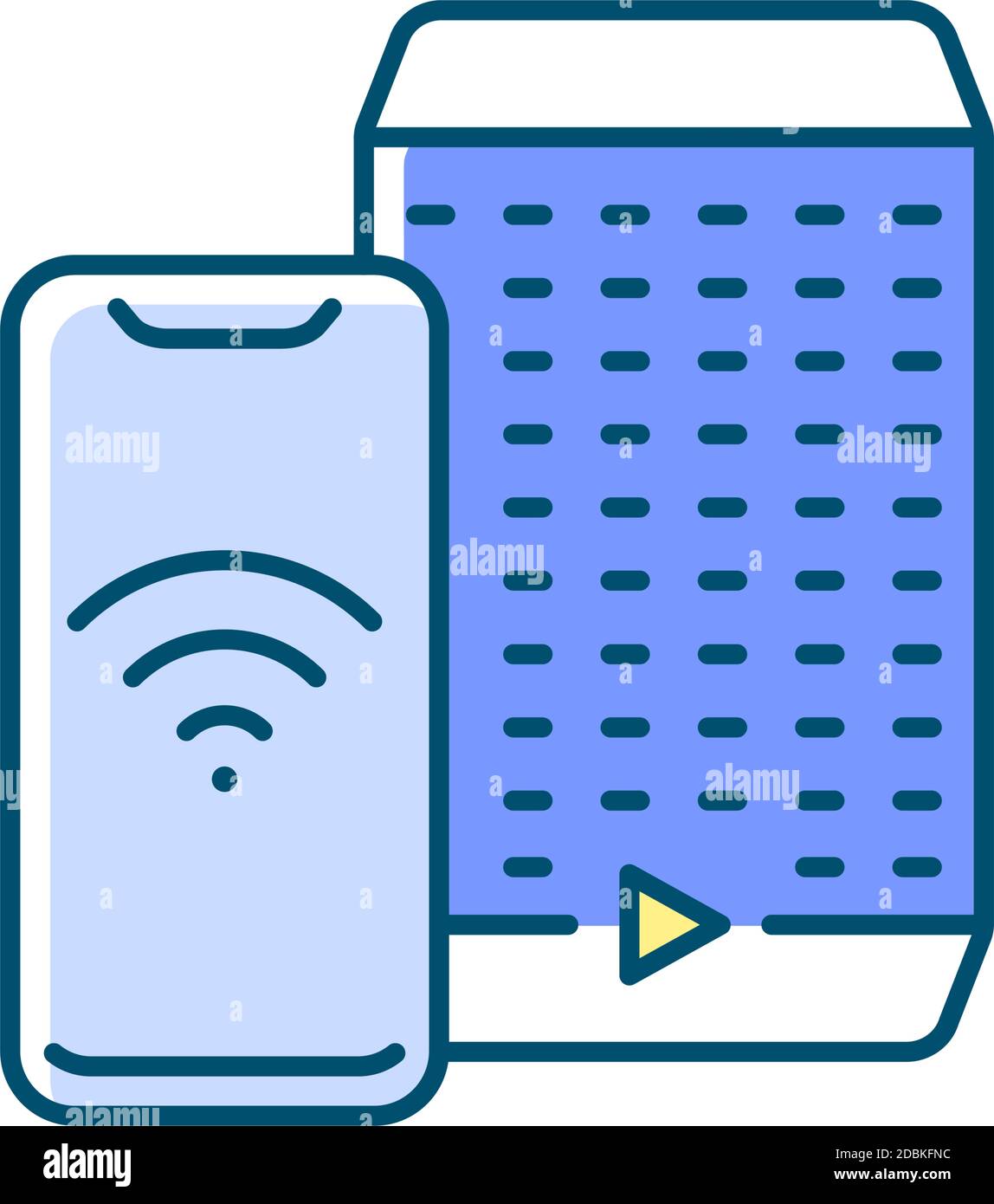 Smart speaker RGB color icon Stock Vector