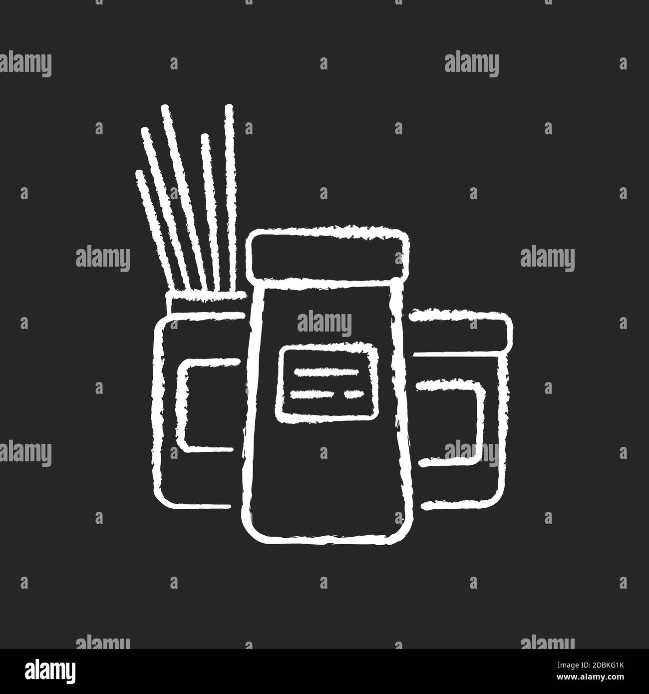 Storage container chalk white icon on black background Stock Vector ...