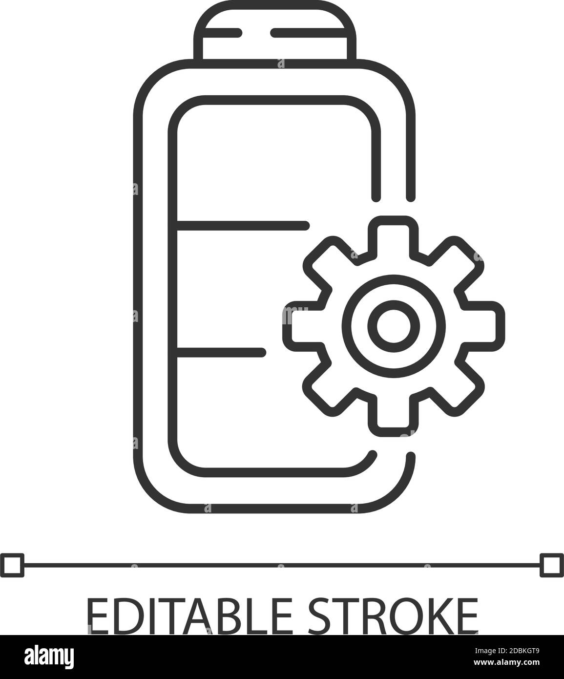 Battery settings linear icon Stock Vector Image & Art - Alamy