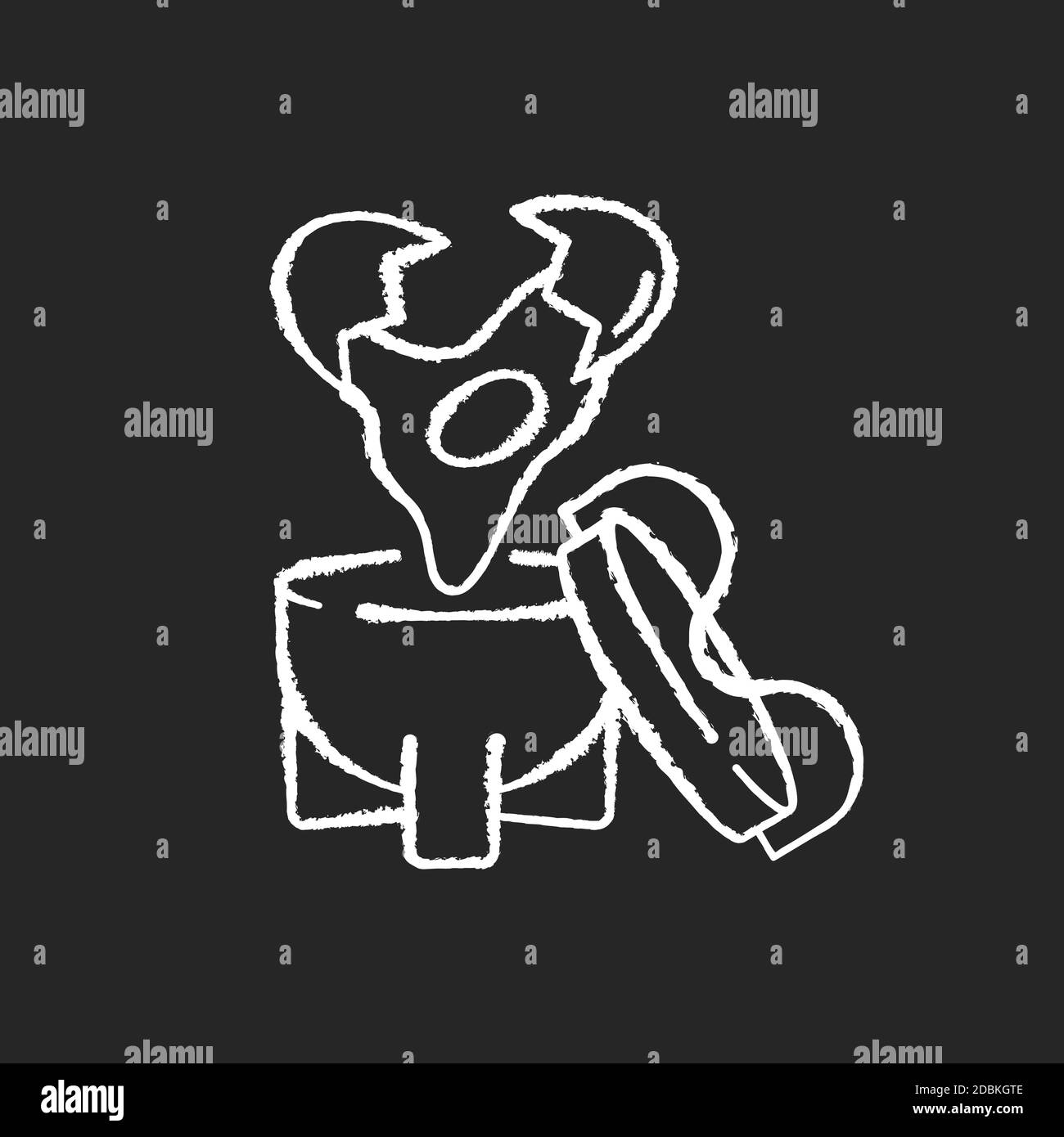 Coddler chalk white icon on black background Stock Vector