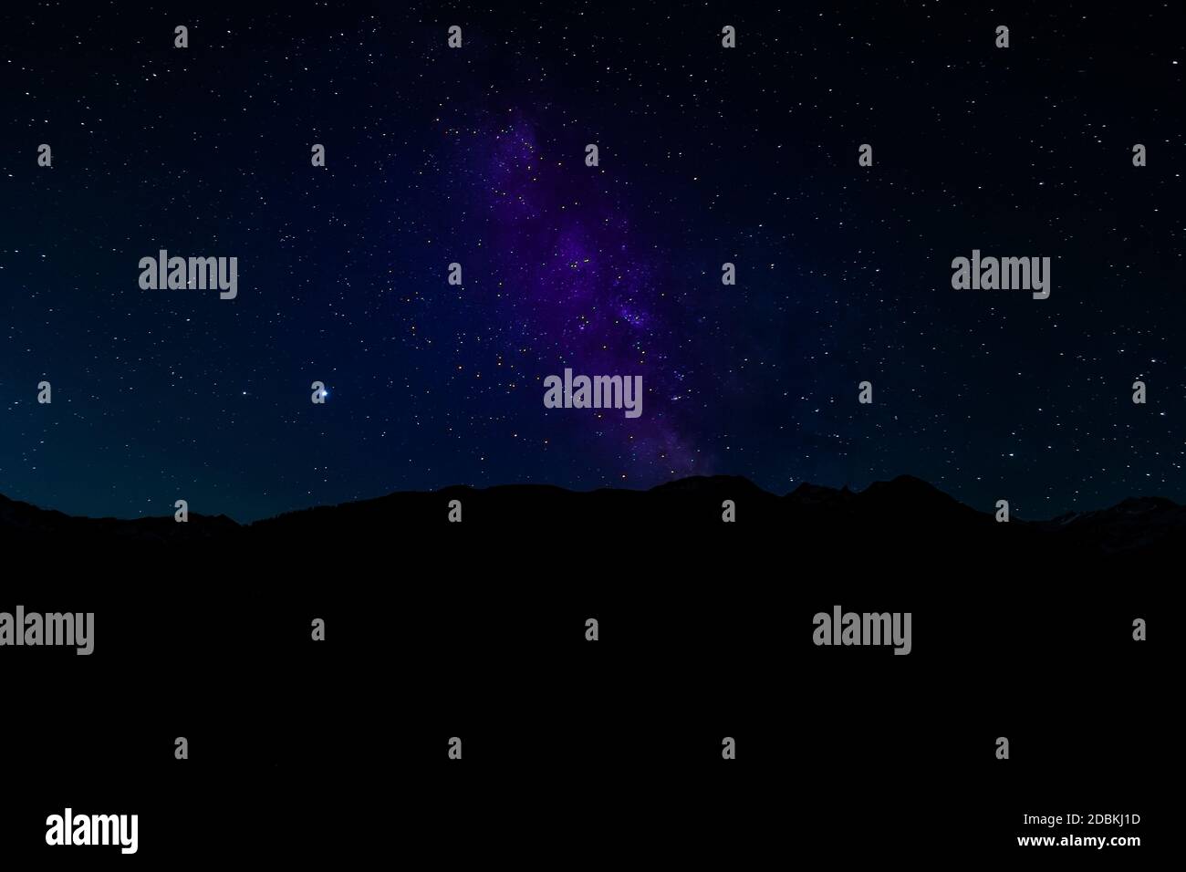Milky Way Over Mountain, sky in the night full of stars Stock Photo - Alamy