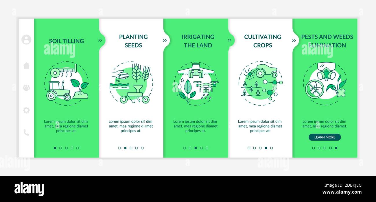 Agriculture machines tasks onboarding vector template Stock Vector ...