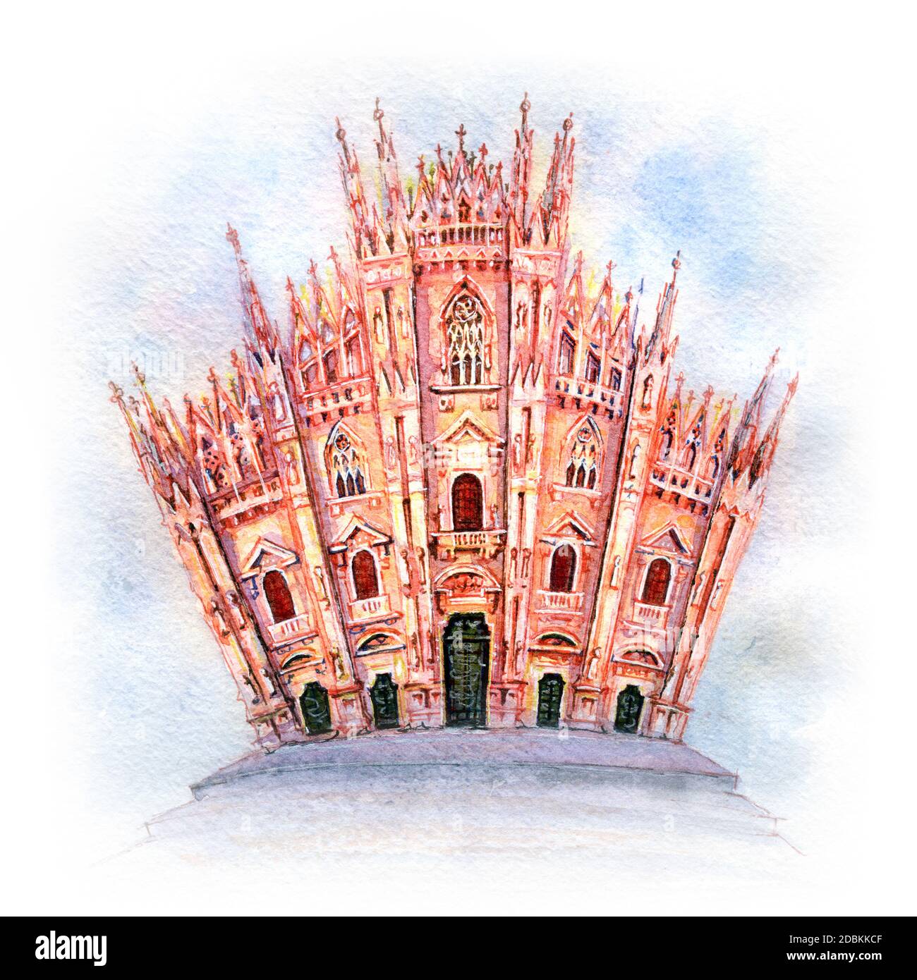 Sketch milan cathedral Royalty Free Vector Image