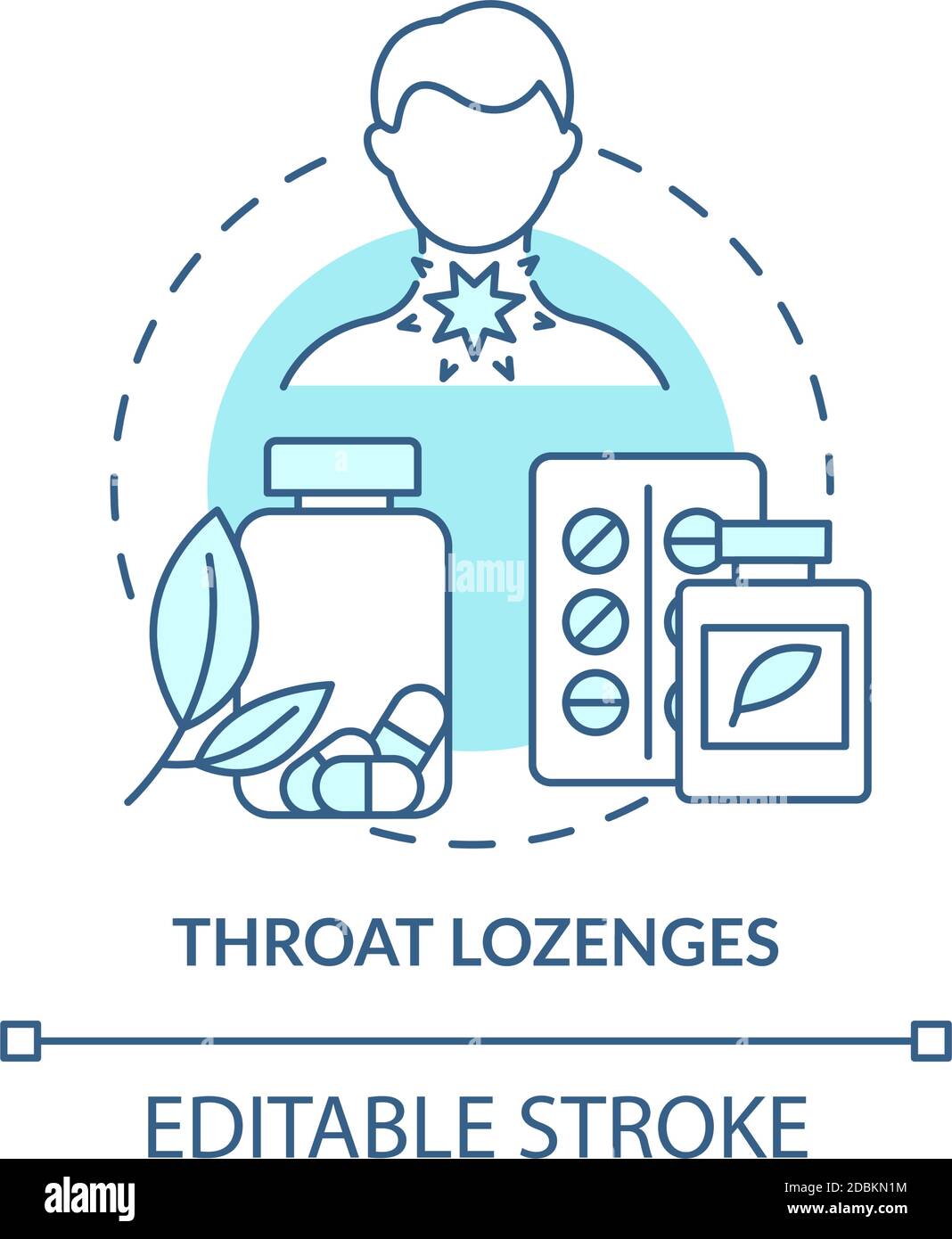 Throat lozenges concept icon Stock Vector