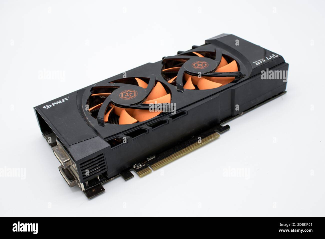 Moscow, Russia. 12/16/2011 NVIDIA Geforce GTX 465 graphics card isolated on  a white background Stock Photo - Alamy