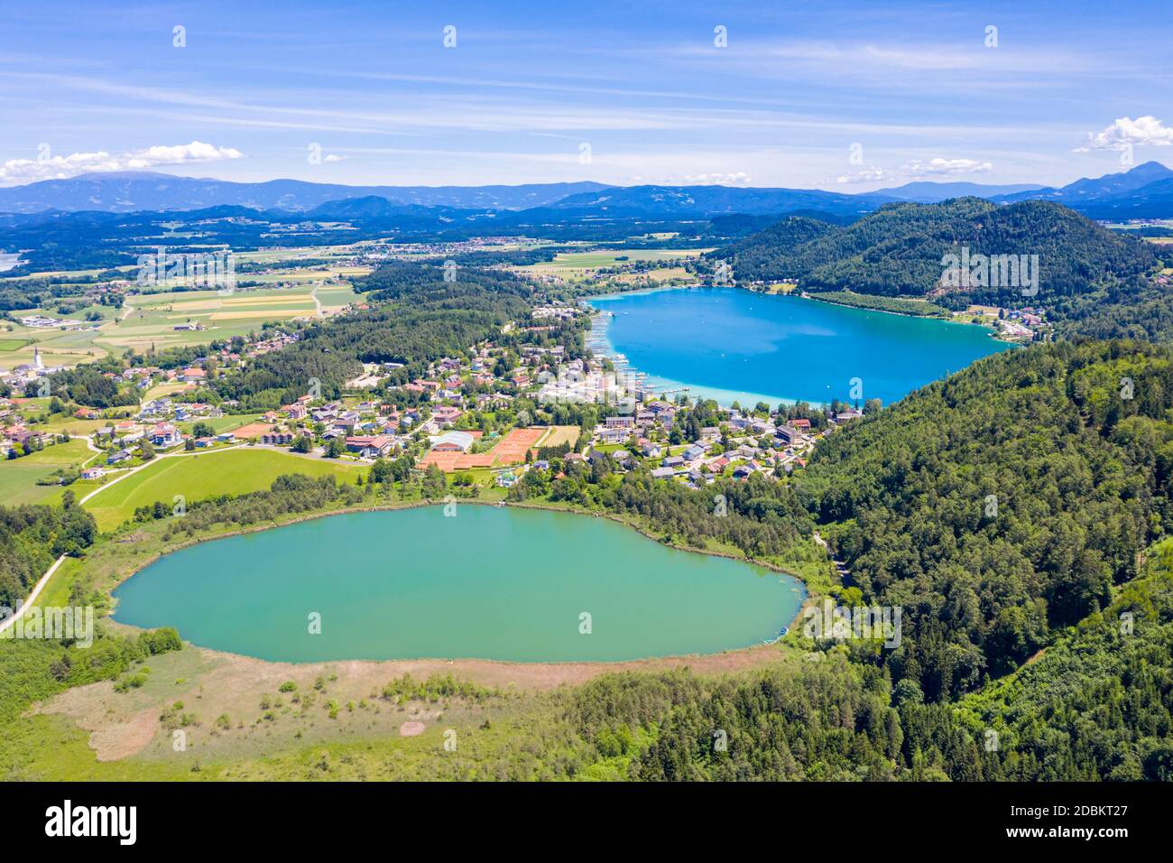 Klopeiner See, Klopein, Seelach and Kleinsee lake in Carinthia, Austria Stock Photo