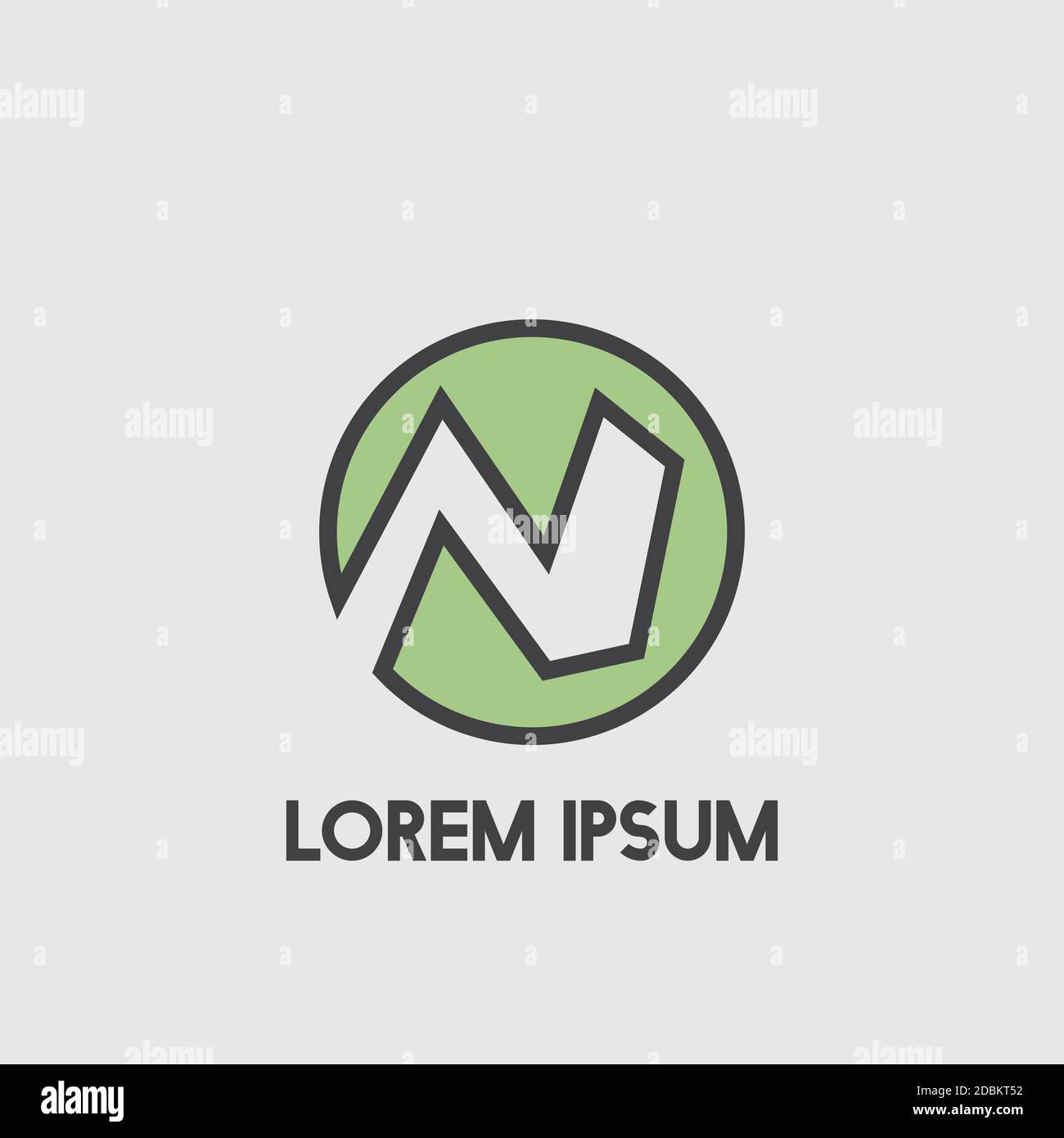 N Negative Space Initial Logo Concept Circle Icon Vector Template Stock ...