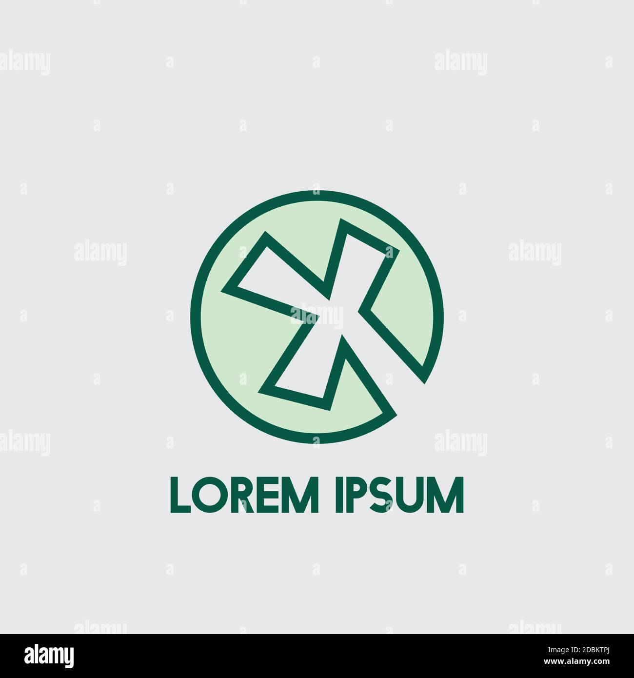 X Negative Space Initial Logo Concept Circle Icon Vector Template Stock ...