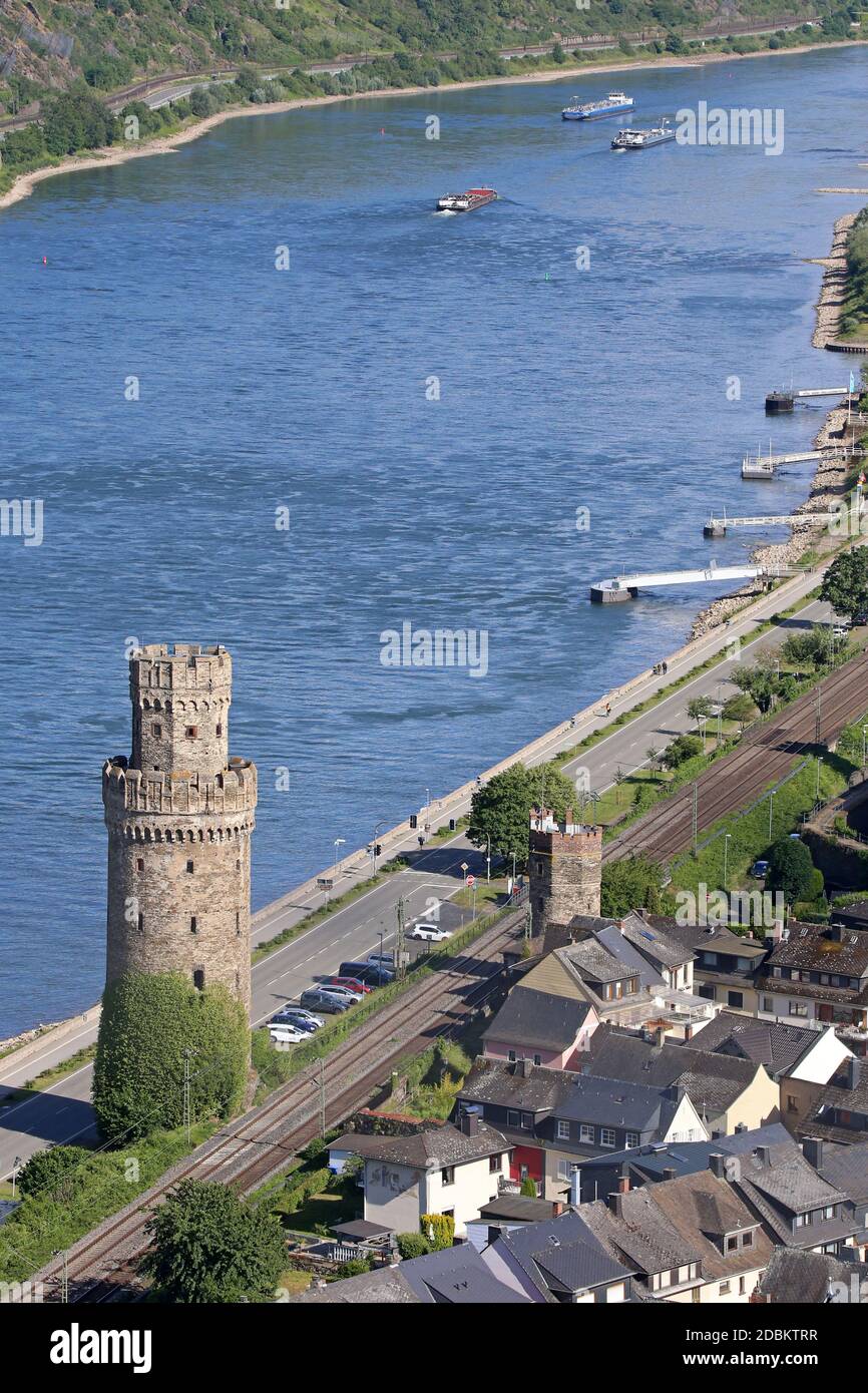 The Ochsenturm in Oberwesel on the Middle Rhine Stock Photo