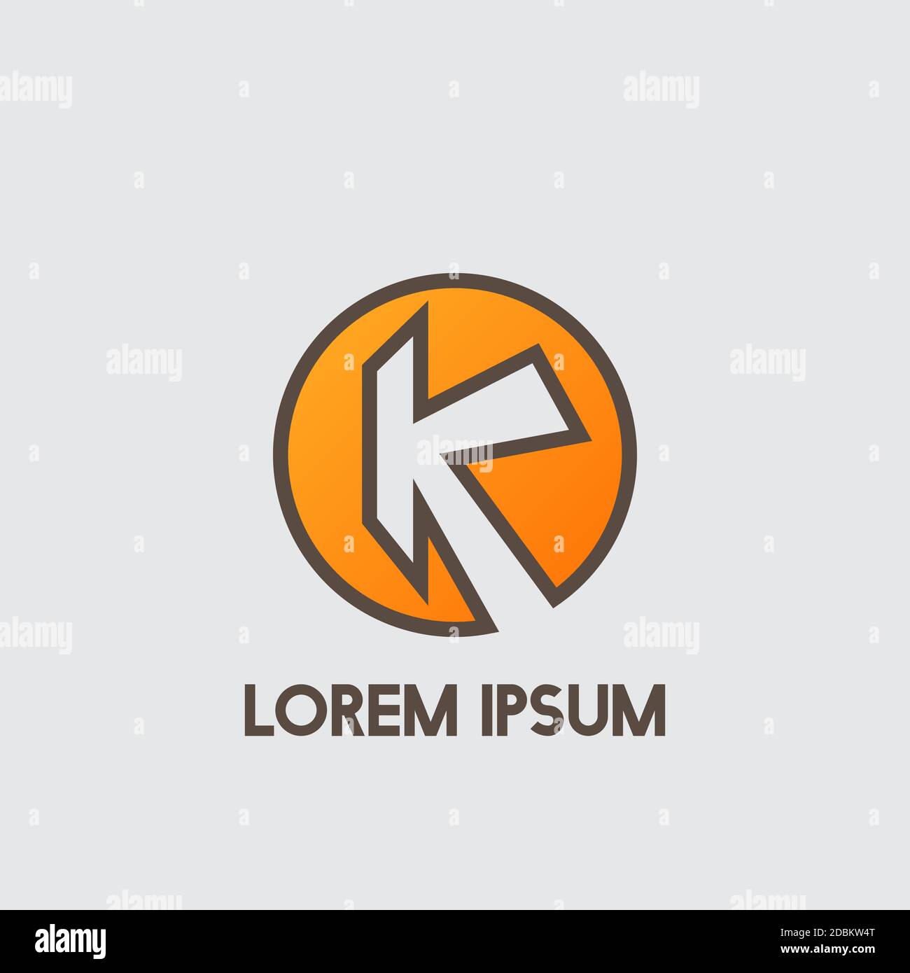 K Negative Space Initial Logo Concept Circle Icon Vector Template Stock ...