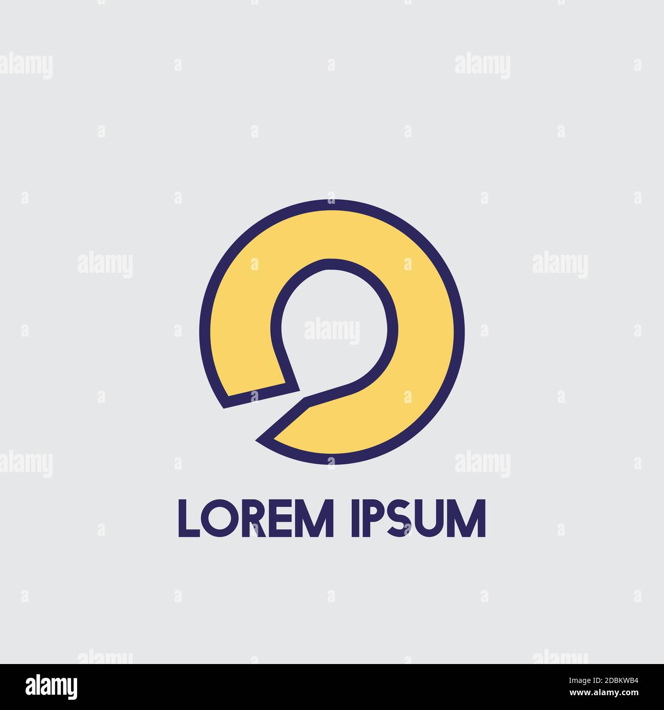 O Negative Space Initial Logo Concept Circle Icon Vector Template Stock ...
