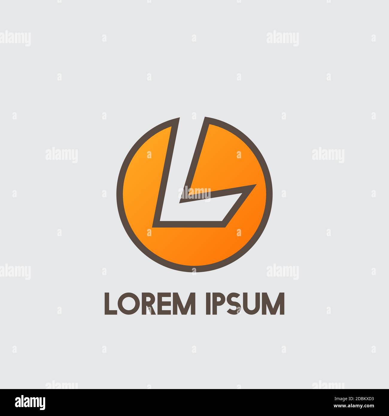 L Negative Space Initial Logo Concept Circle Icon Vector Template Stock ...