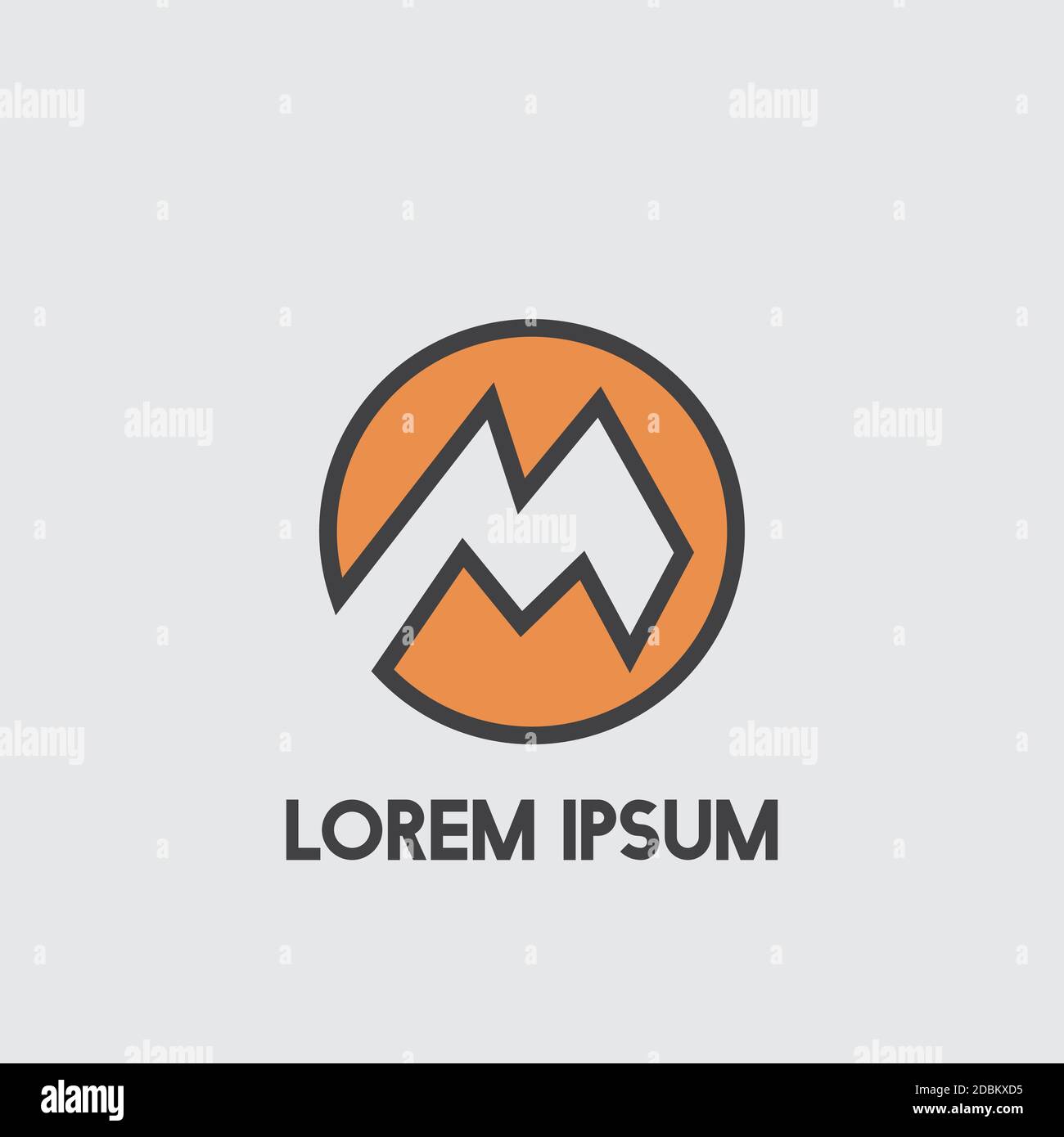M Negative Space Initial Logo Concept Circle Icon Vector Template Stock ...