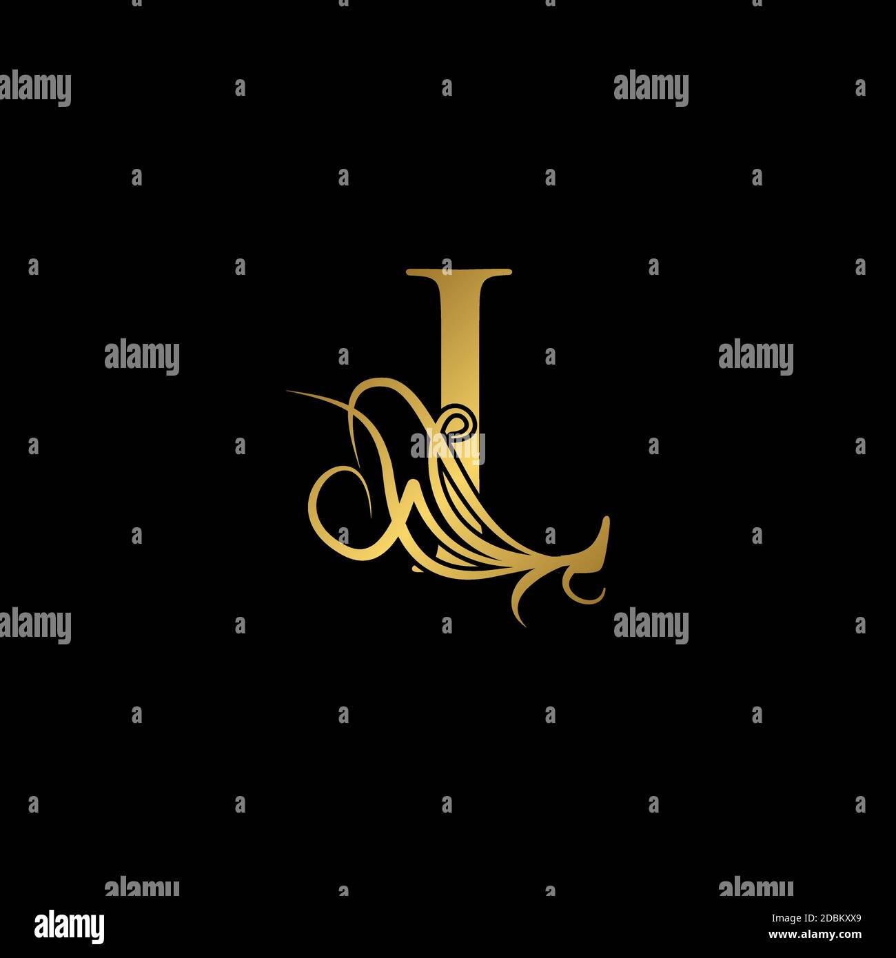 Gold luxury Initial L letter logo icon concept monogram ornate vector ...