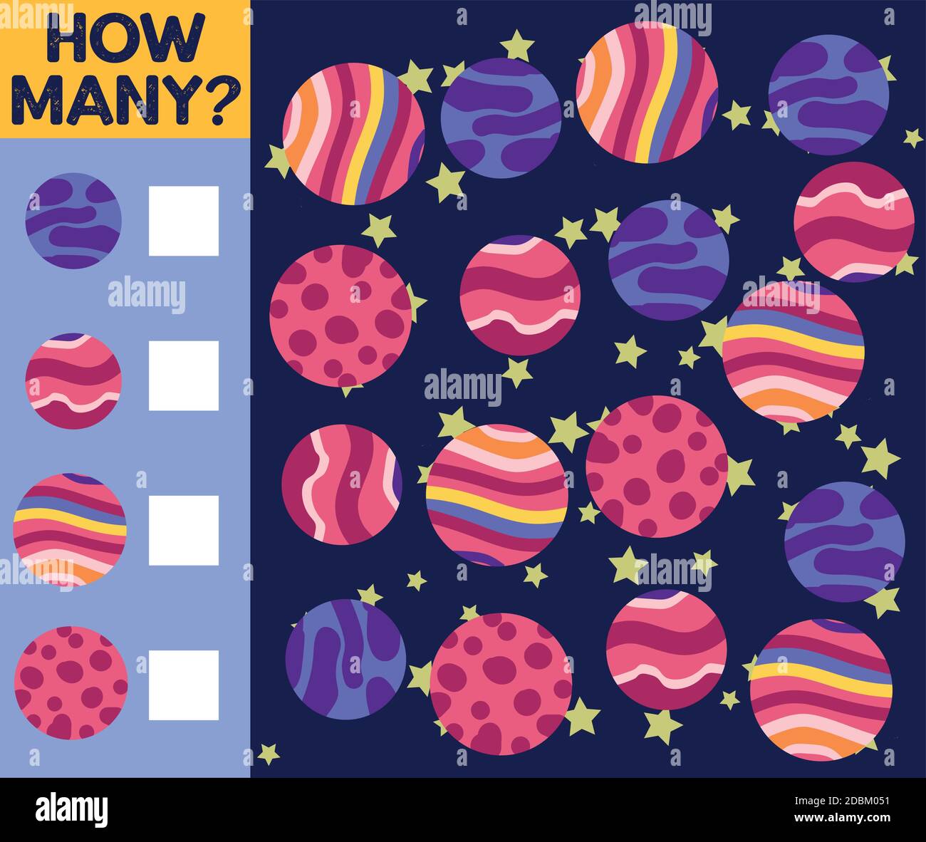 Counting Game for Preschool Children. Educational a mathematical game