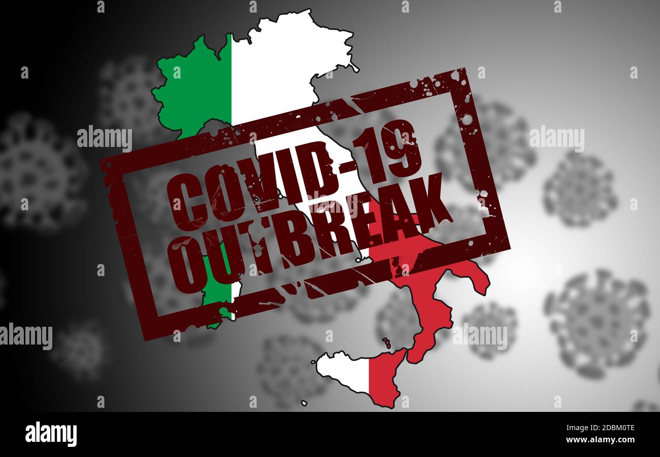 Covid-19 virus outbreak in Italy. 3d rendering Stock Photo