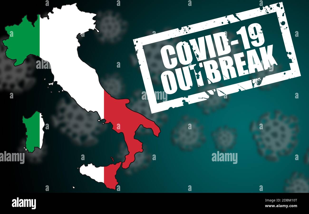 Covid-19 virus outbreak in Italy, 3d rendering. Stock Photo