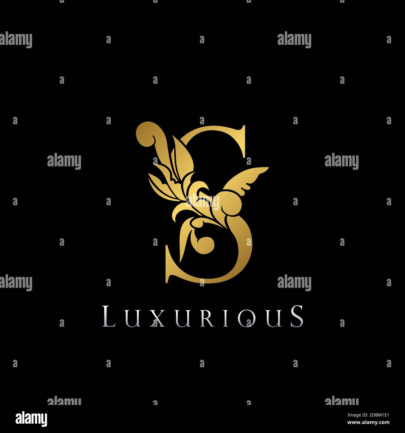 Golden Letter S Luxury Logo Icon Vintage Deco S Letter Gold Color Design Stock Vector Image