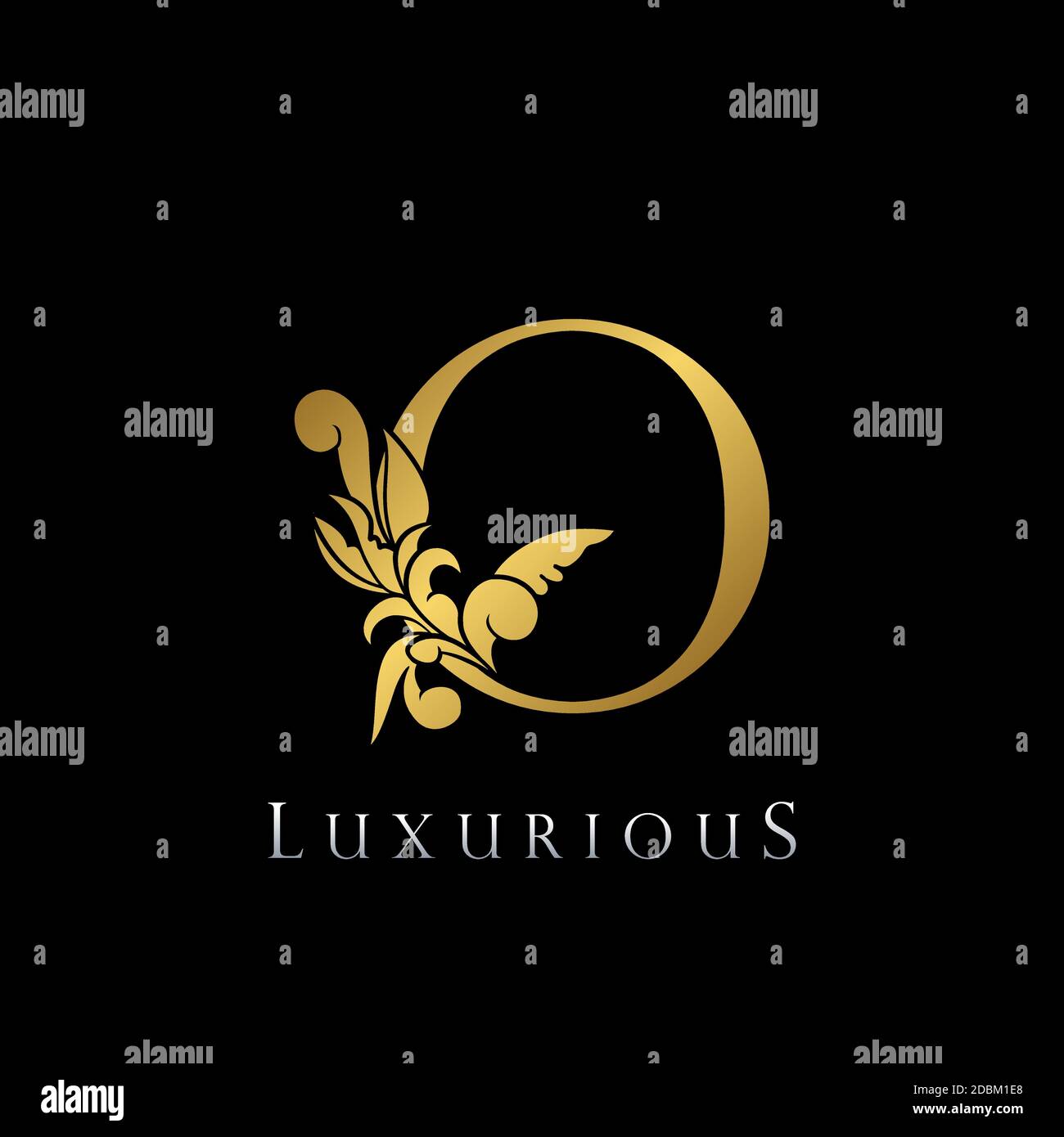 Golden Letter O Luxury Logo Icon, Vintage Deco O Letter Gold Color ...