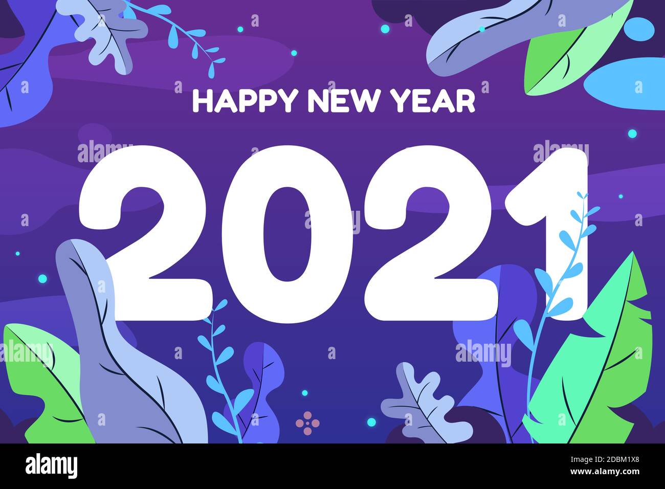 Happy new year 2021 for holidays banners. Flyers, greetings, invitations, Vector illustration. Stock Vector