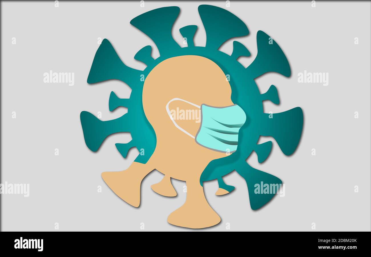 Man face with flu mask icon symbol, 3d rendering Stock Photo - Alamy