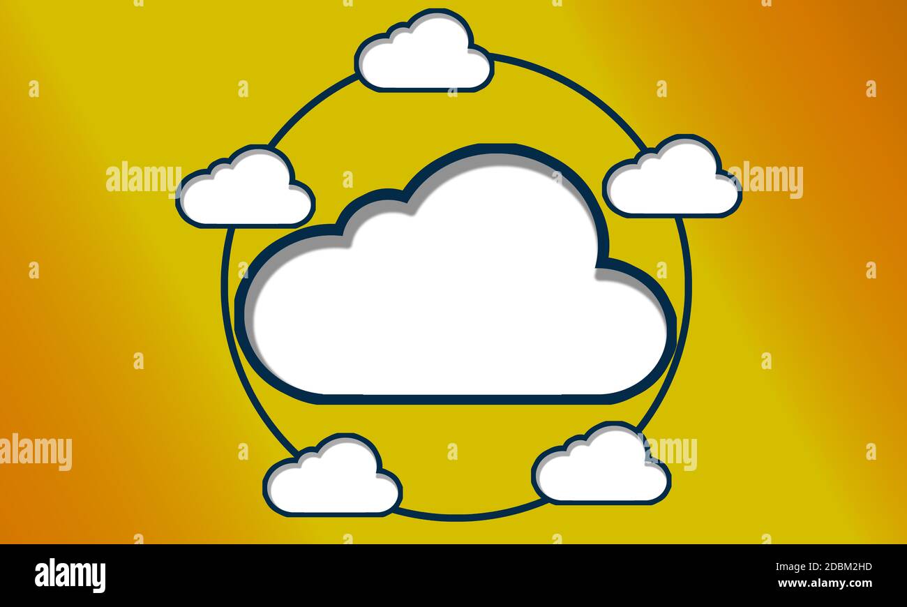 Computer cloud system technology concept , 3d rendering Stock Photo - Alamy