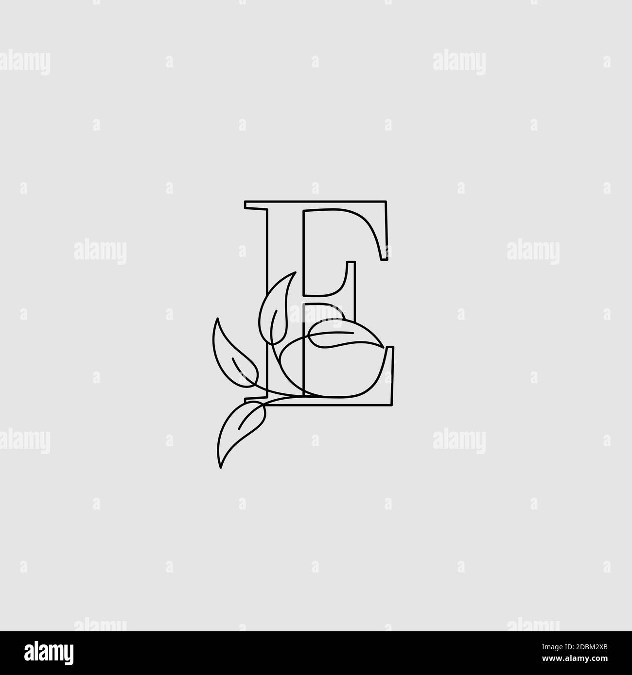 outline-letter-e-initial-logo-icon-monogram-nature-leaves-template