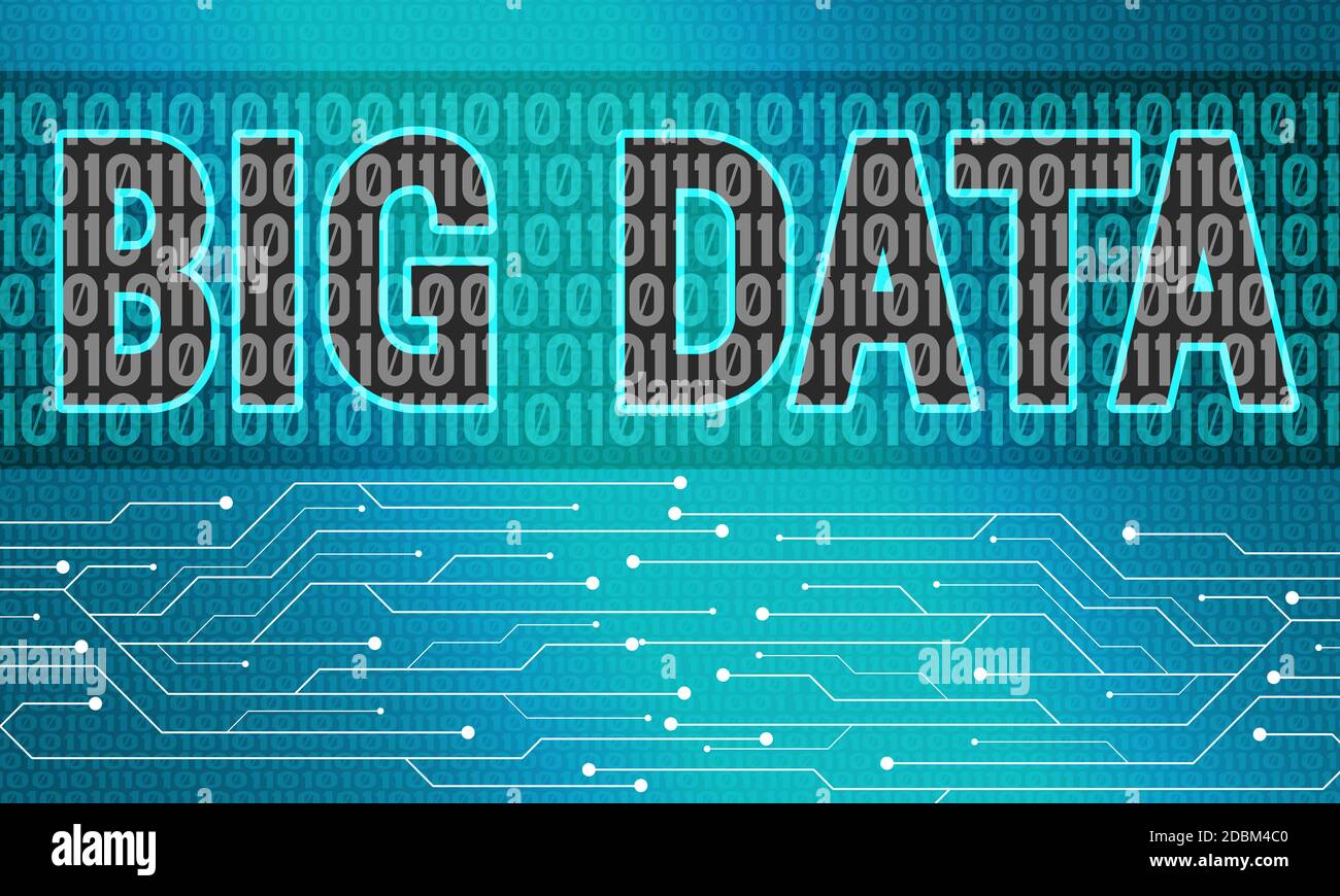 Big Data with binary flow and circuit diagram, 3d rendering Stock Photo ...