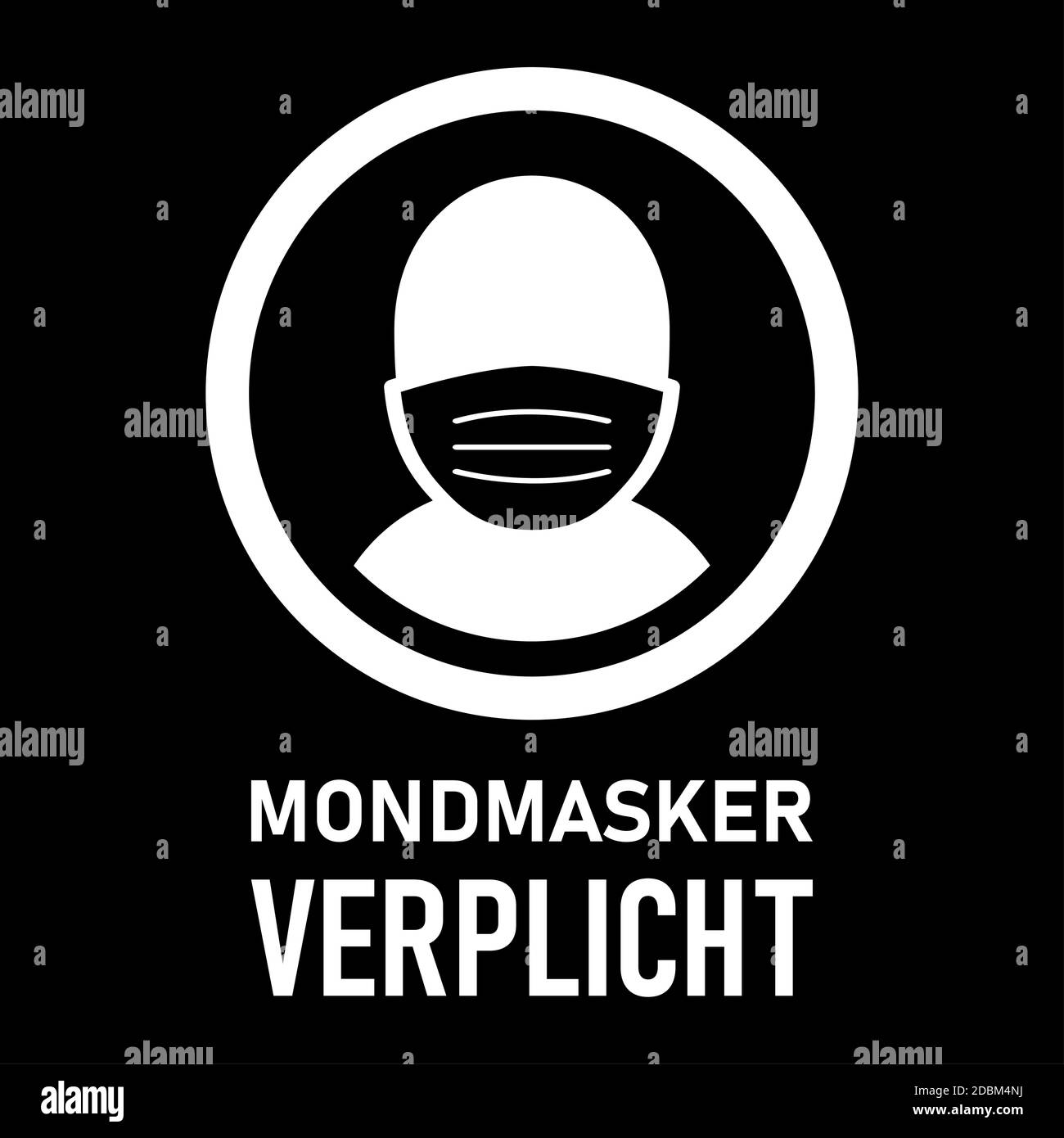 Behoefte aan Overleving grijnzend Mondmasker Verplicht ("Wearing a Face Mask is Mandatory" in Dutch)  Rectangular Vertical Instruction Icon. Vector Image Stock Vector Image &  Art - Alamy