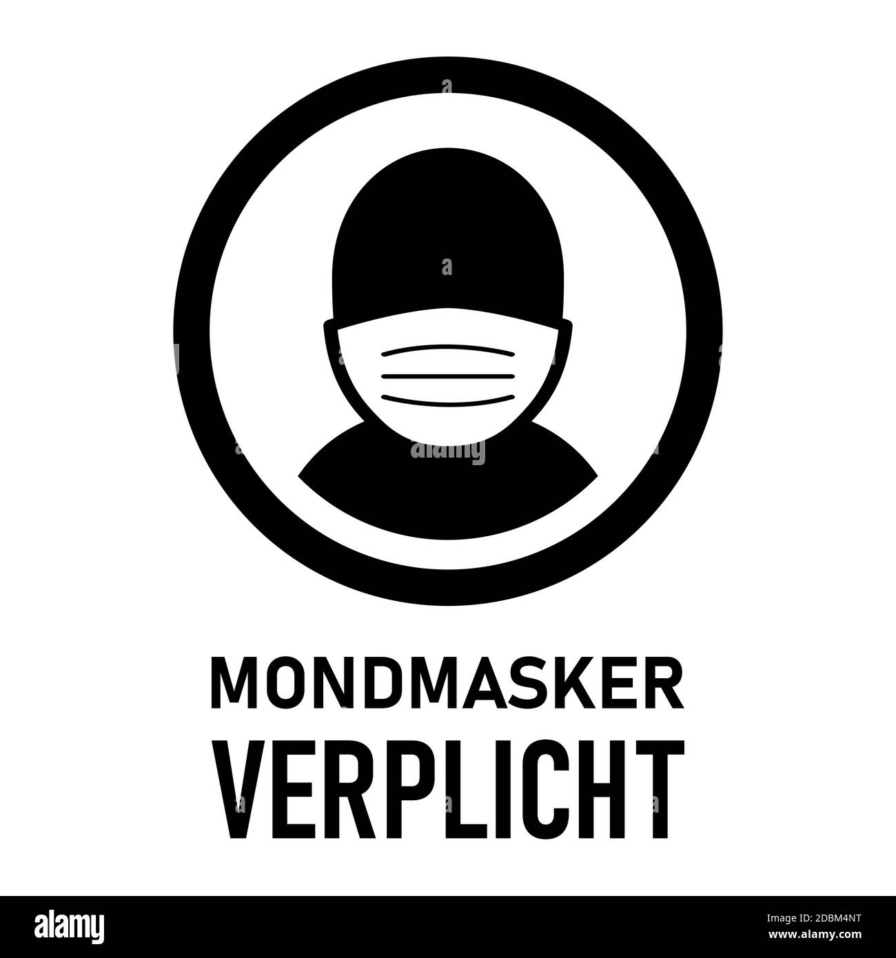 Mondmasker Verplicht ("Wearing a Face Mask is Mandatory" in Dutch)  Rectangular Vertical Instruction Icon. Vector Image Stock Vector Image &  Art - Alamy