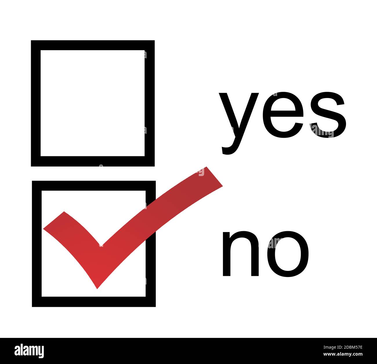 A No Yes checkbox with red No box checked Stock Photo - Alamy