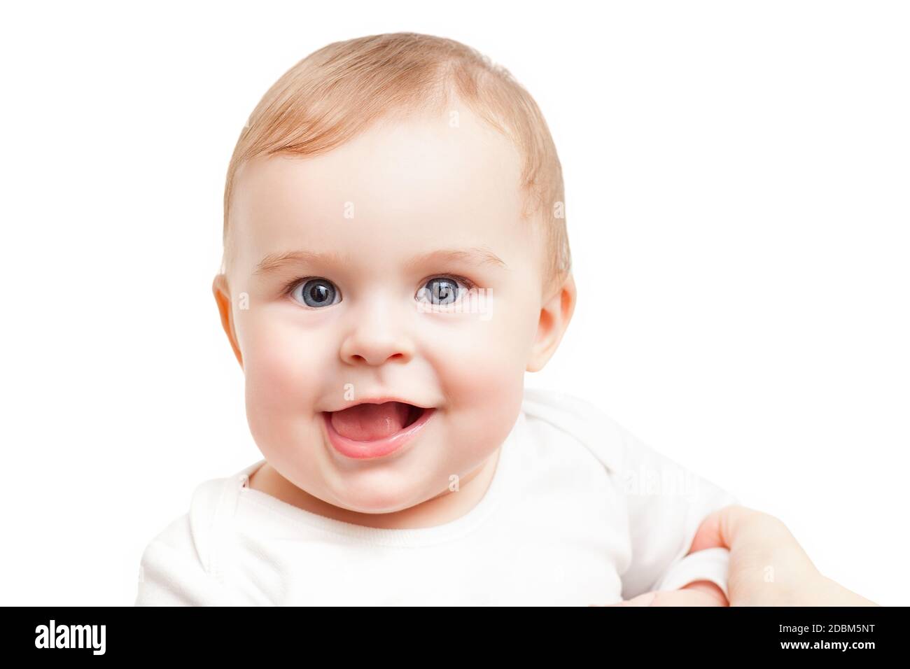 Portrait of baby on white background Stock Photo - Alamy