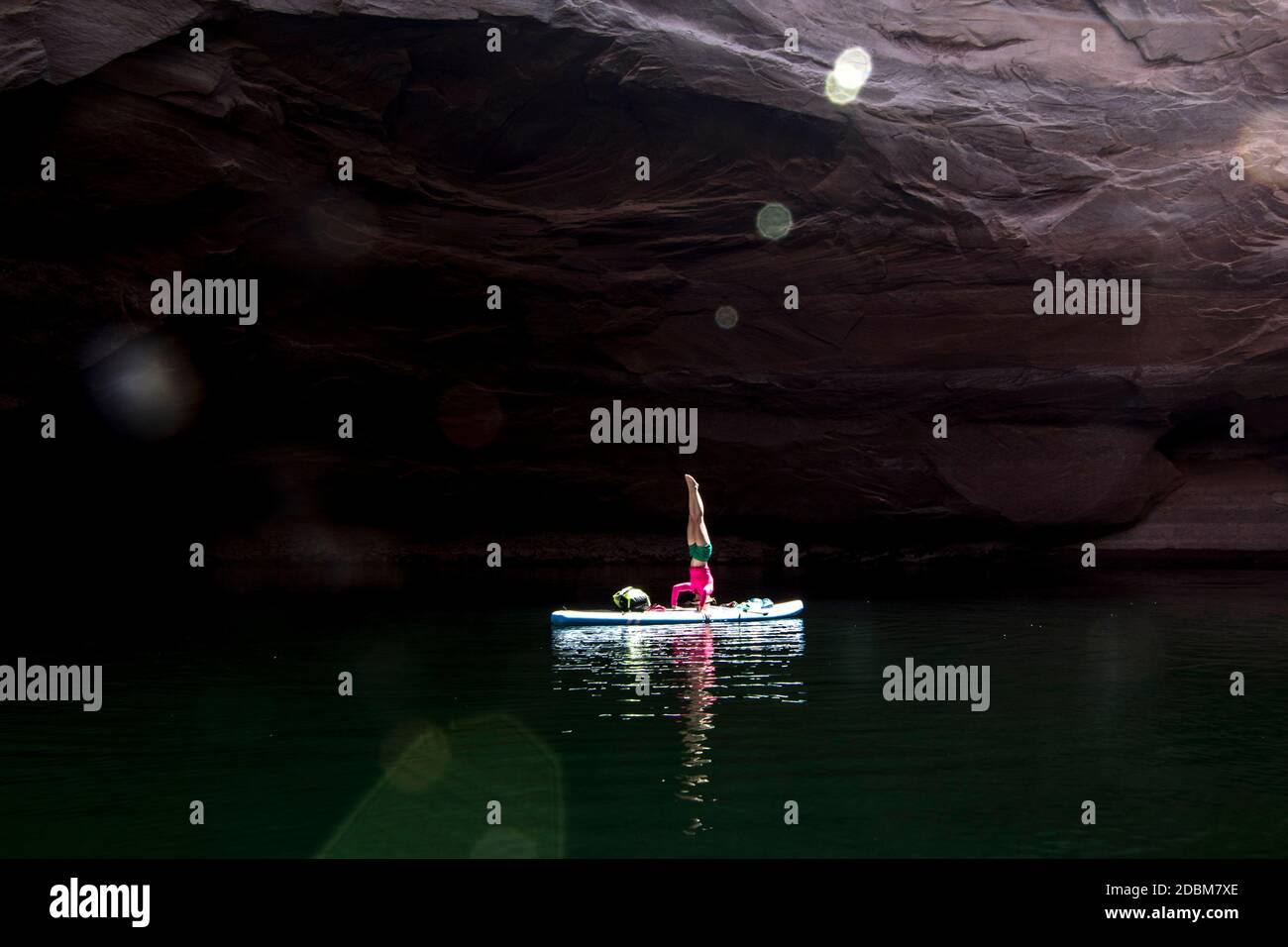 Woman paddle boarding, Lake Powell, Utah, USA Stock Photo Alamy