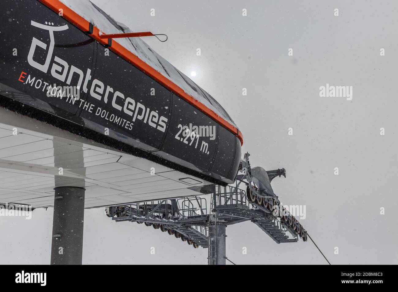 Ski lift, Val Gardena, Dolomites, Italy Stock Photo