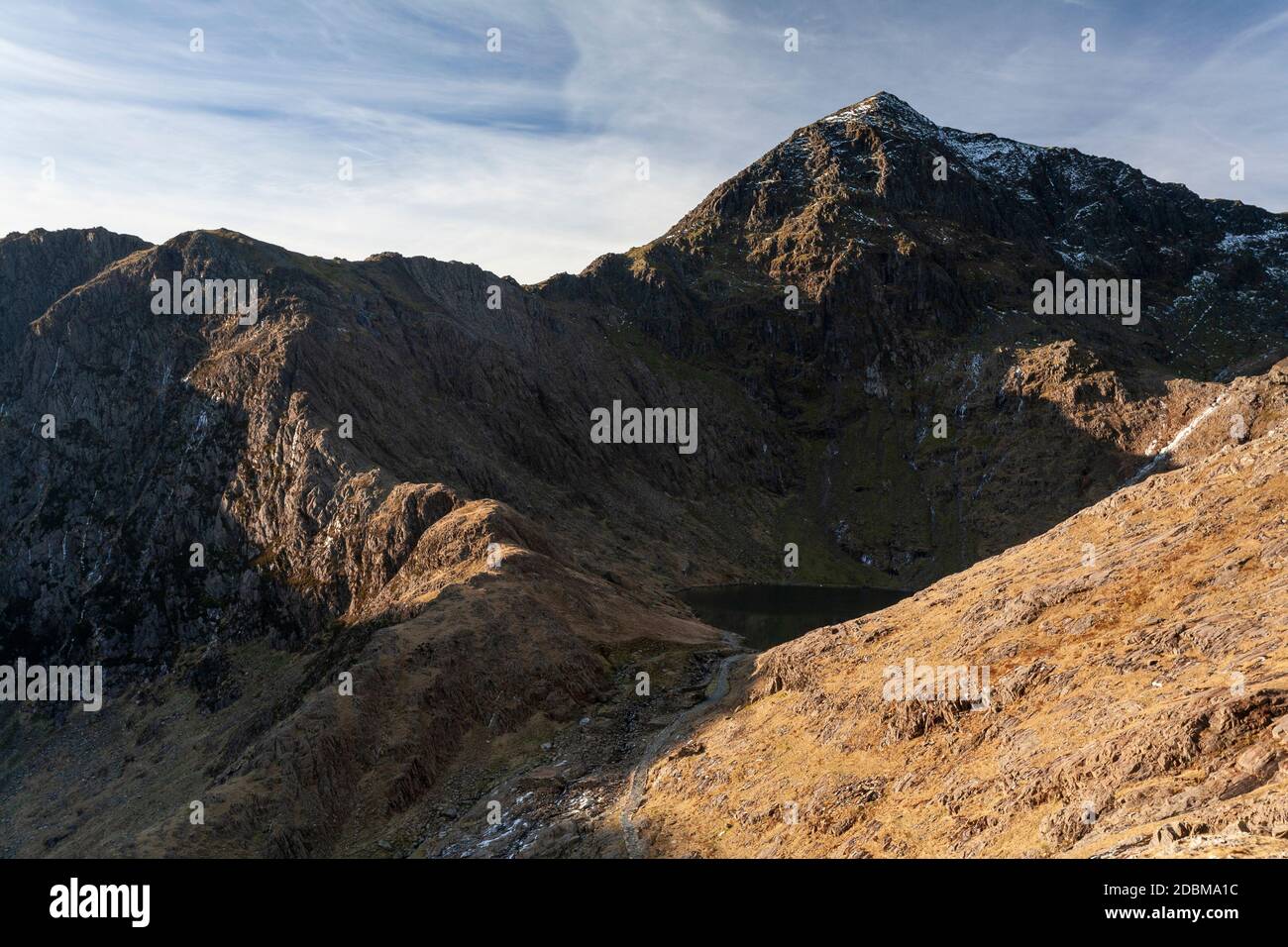 Snowdon mountain and Glaslyn, Snowdonia, North Wales Stock Photo