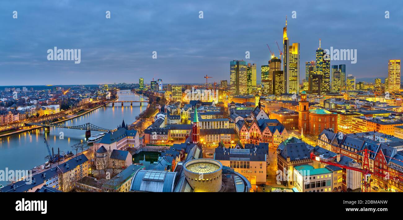 Frankfurt am Main at night, Germany Stock Photo - Alamy