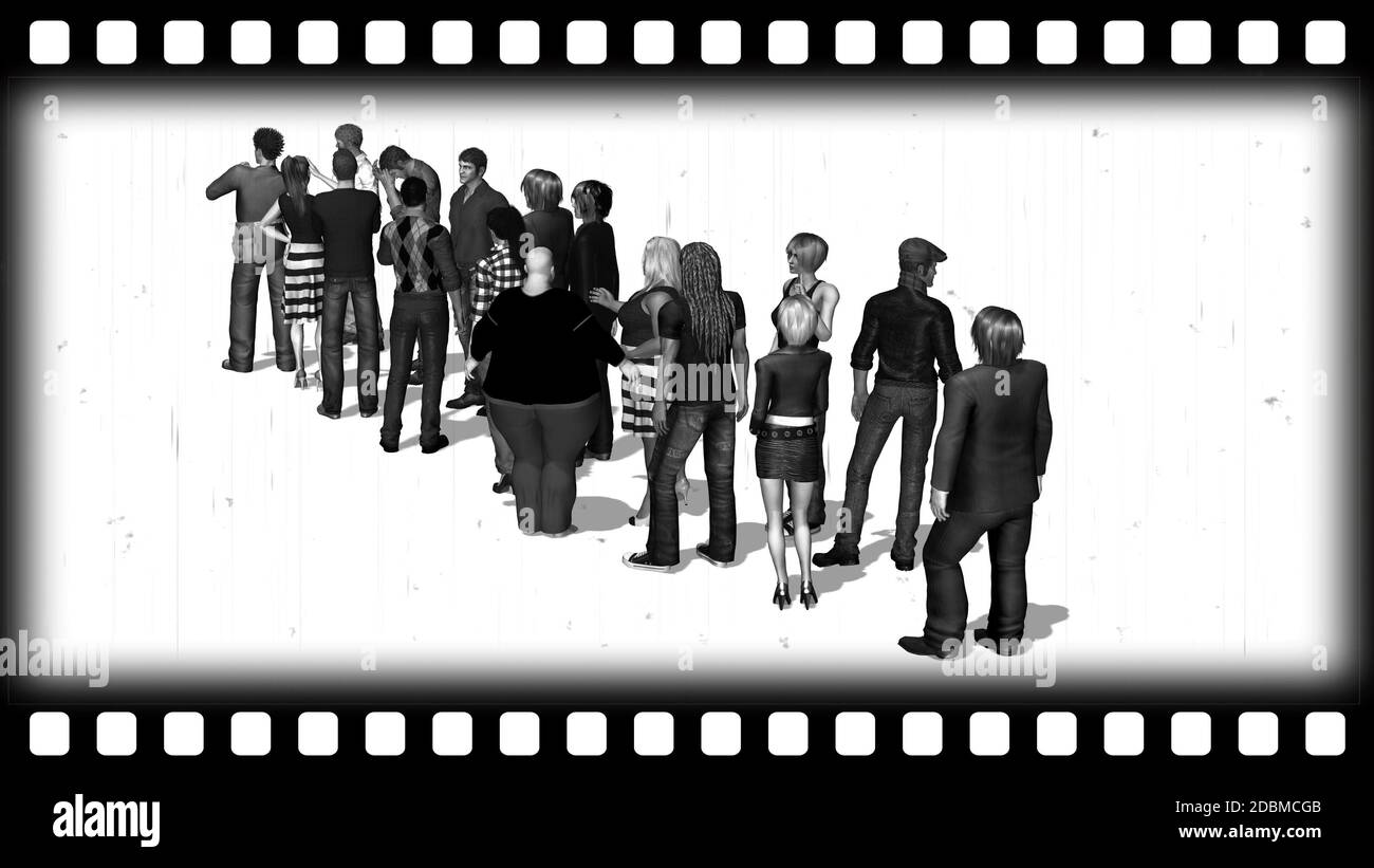 People standing retro group hi-res stock photography and images - Alamy