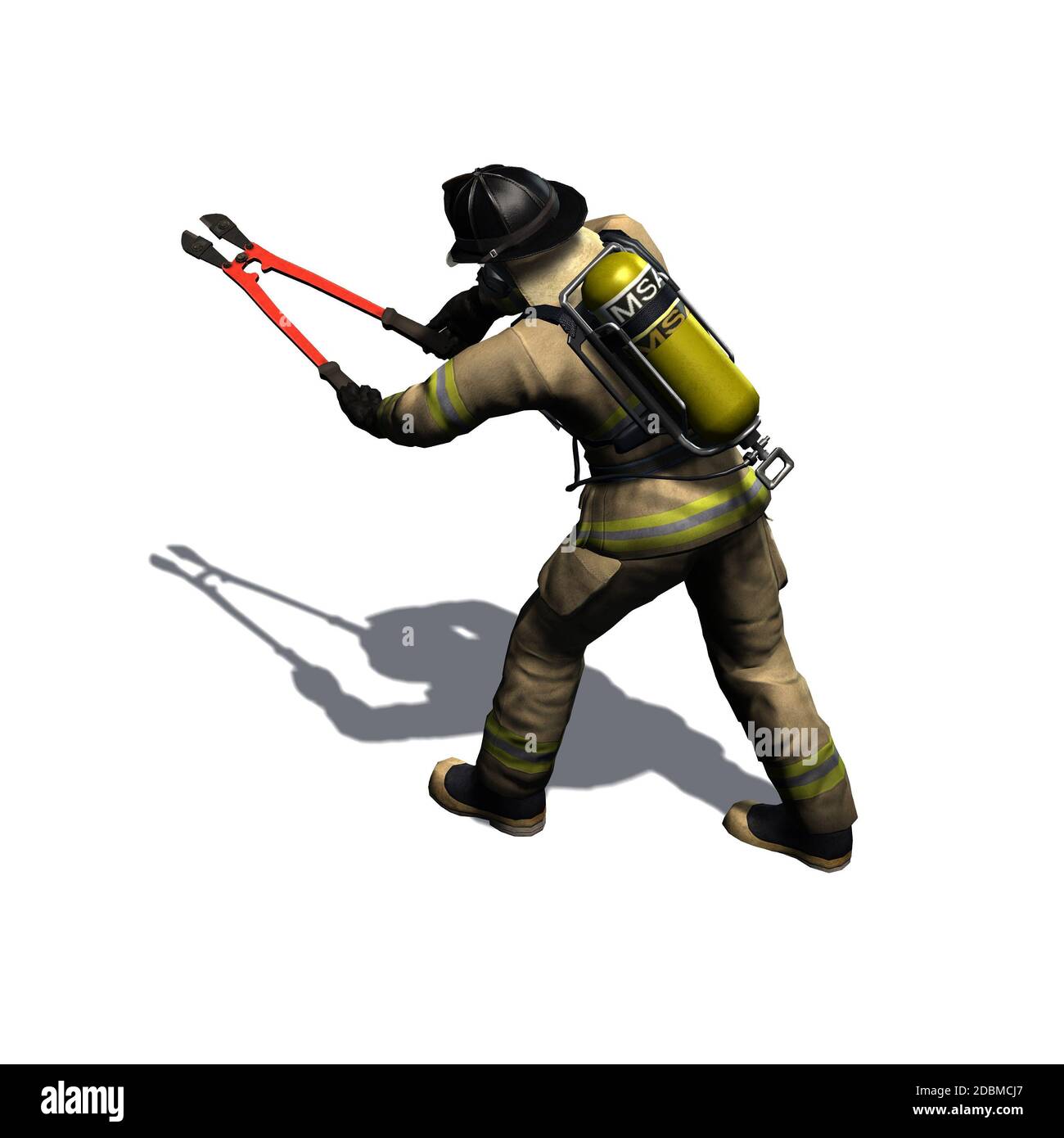 Fireman cut with pincers - isolated on white background Stock Photo - Alamy