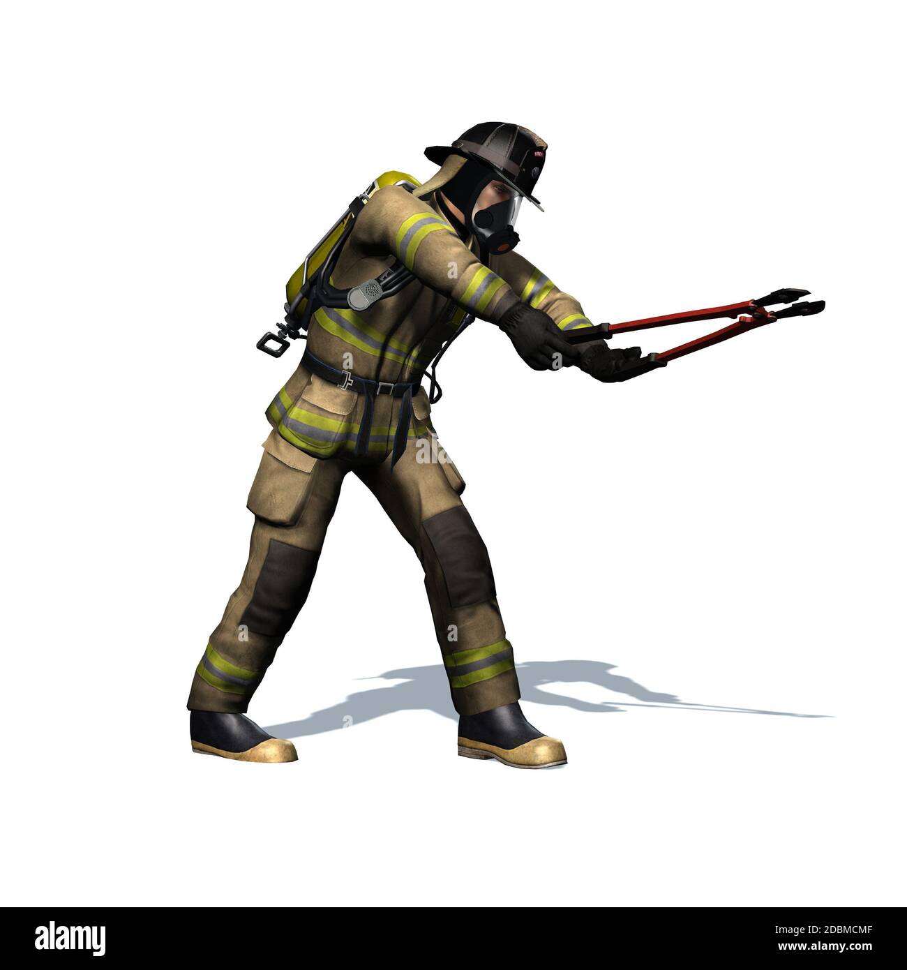 Fireman cut with pincers - isolated on white background Stock Photo - Alamy