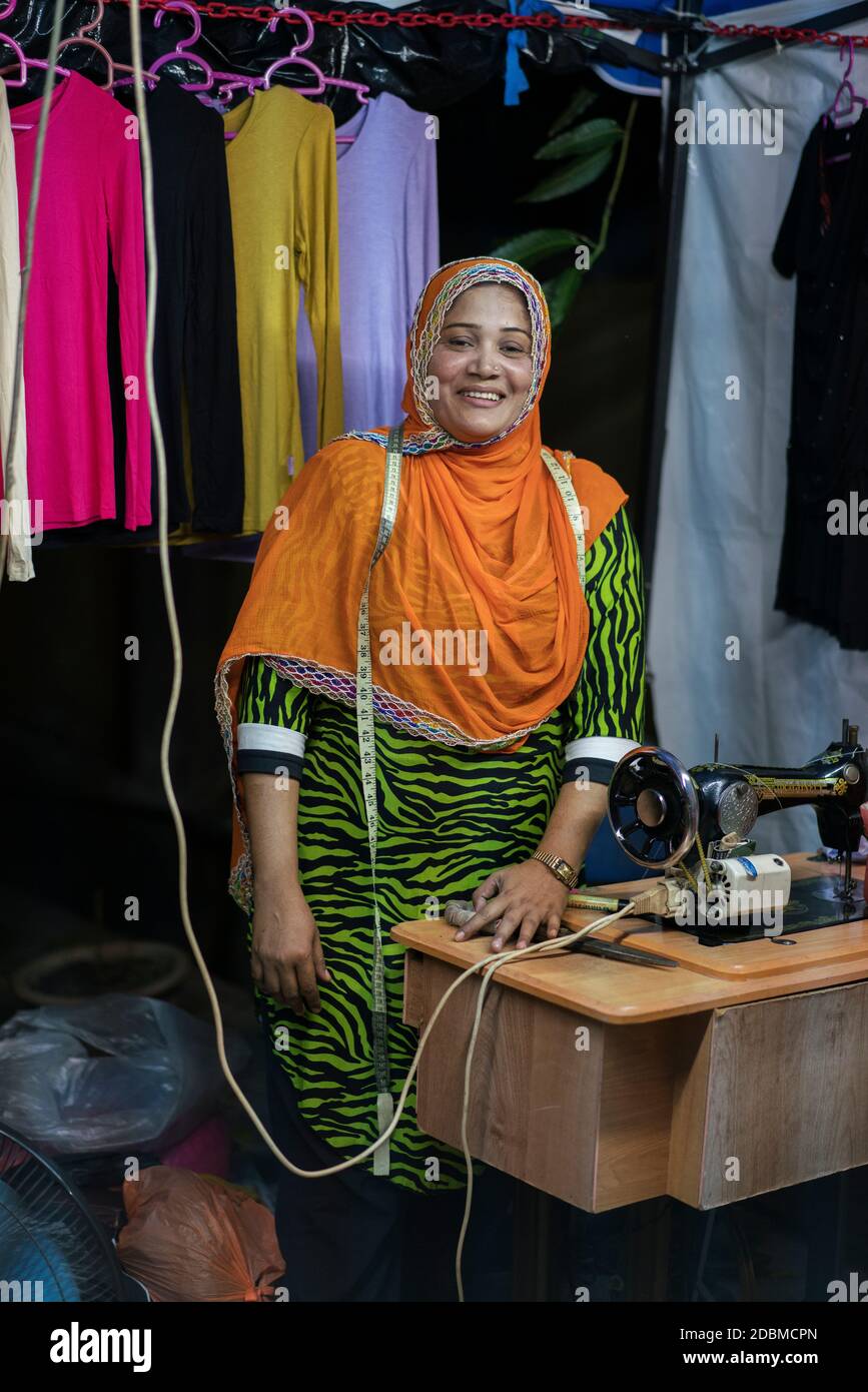 Razia Sultana Used To Work At Top Glove Company In Klang She Now Runs Her Own Tailor Shop Malaysia Stock Photo Alamy