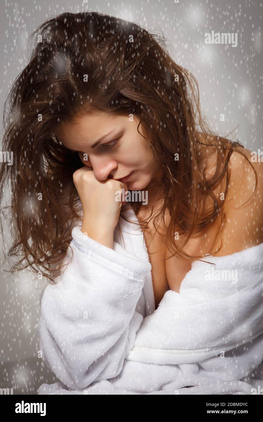 Young woman suffering from depression Stock Photo
