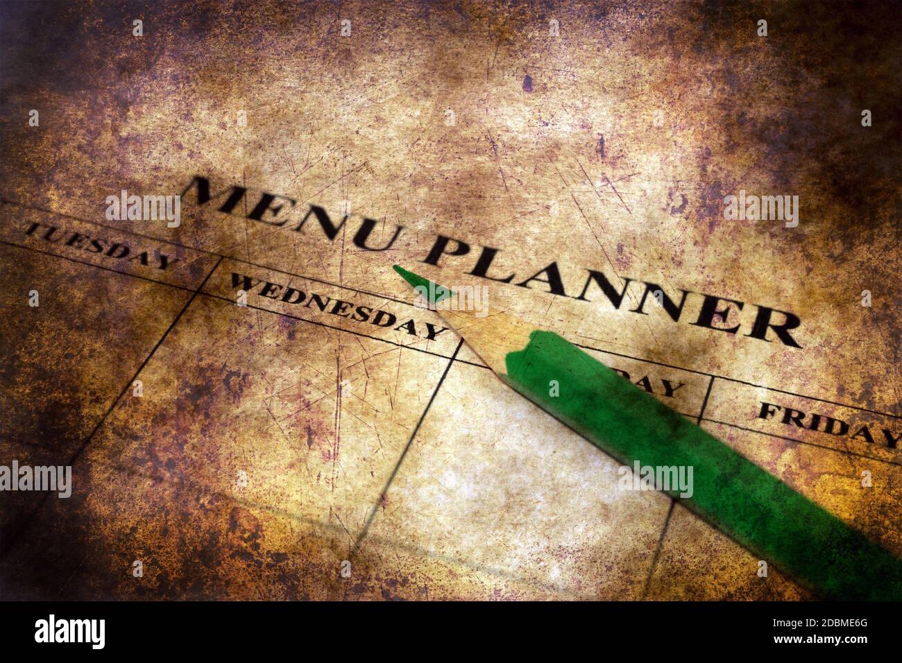 Menu planner grunge concept Stock Photo - Alamy