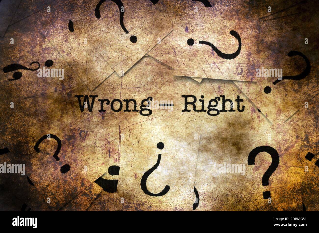 Wrong - right grunge concept Stock Photo