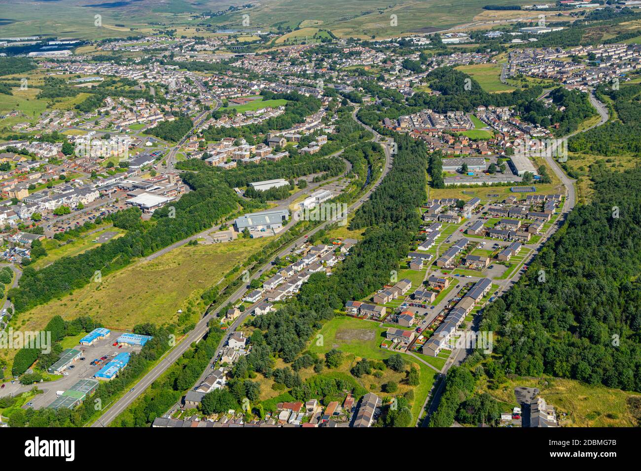 Ebbw Vale and The Heads of the Valley road South Wales, UK Stock Photo