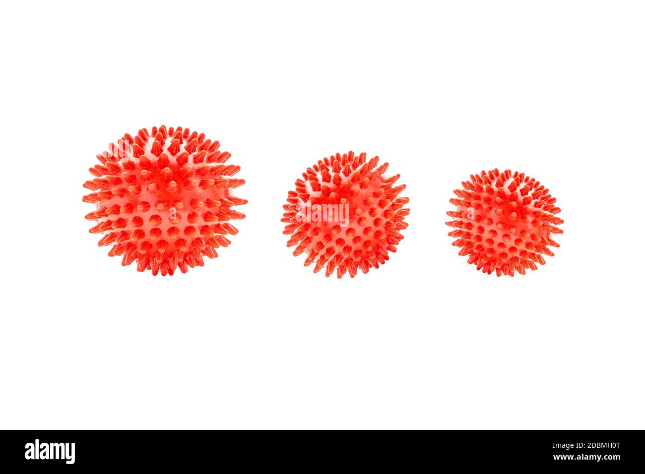 Massage ball or rubber spike ball isolated on white background
