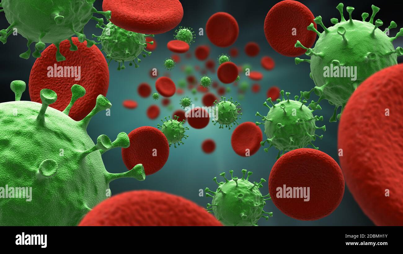 Blood cells and virus infection Stock Photo - Alamy