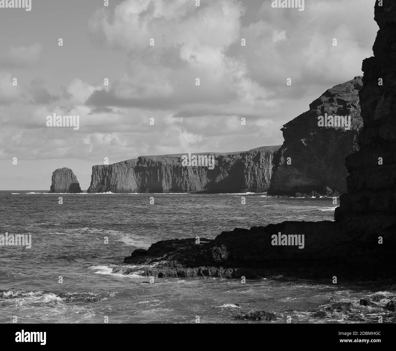 Wild coast with rocky cliffs, Galdar, north of Gran Canaria, Canary Islands, Spain Stock Photo