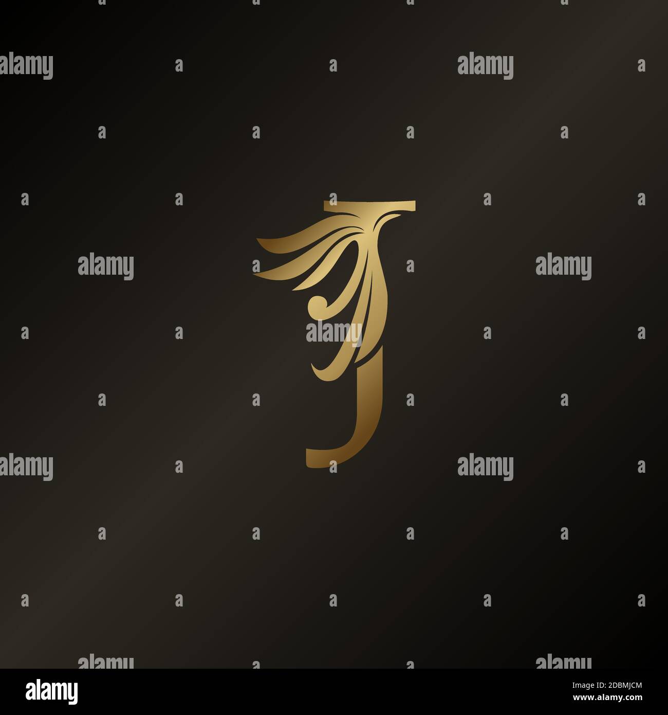 Monogram Letter J Luxury Swirl Ornate Decorative Logo Icon Vector ...